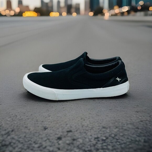 Hurley Shoes Mens Size 8 M Black Arlo Canvas Slip On Sneakers Comfort Shoe - Picture 2 of 11